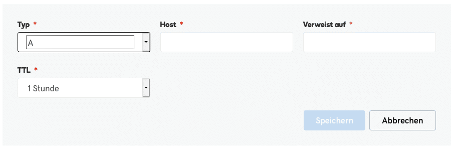 DNS-Einstellung fur eine Ticketshop-Subdomain